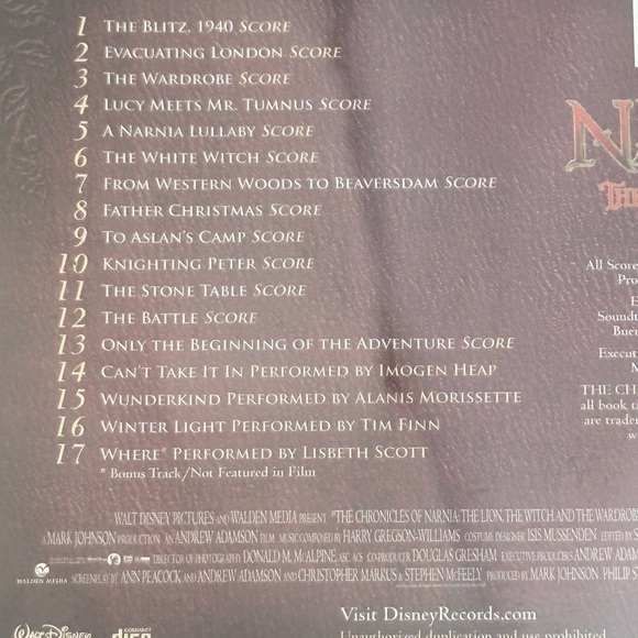 The Chronicles of Narnia The Lion, the Witch and the Wardrobe CD 2005 - Picture 8 of 8